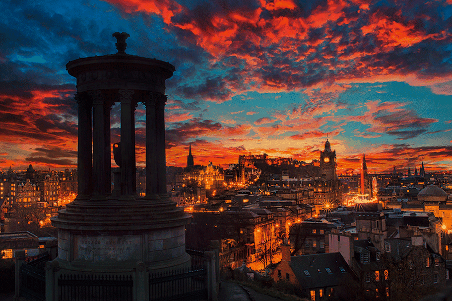 Rundreise Schottland - Edinburgh bei Nacht